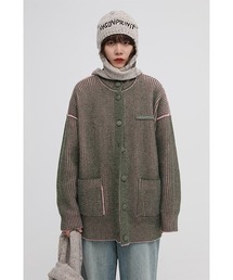 【MASONPRINCE】5 color reversible high neck cardigan KS1950
