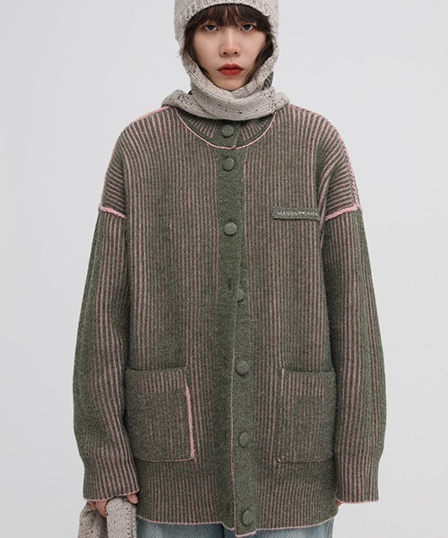 MASONPRINCE(メイソンプリンス)の「【MASONPRINCE】5 color reversible high neck cardigan KS1950(カーディガン/ボレロ・メンズ・ピンク/パープル/ブルー/レッド/グリーン・L/S/M)」の16枚目の写真