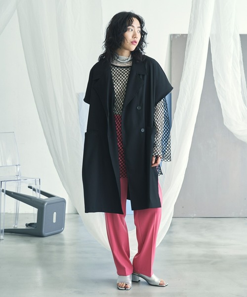 VACANCY（ヴァカンシー）の「BIGジレトレンチベスト（ベスト・レディース・ブルー/ベージュ/ブラック・FREE）」の15枚目の写真