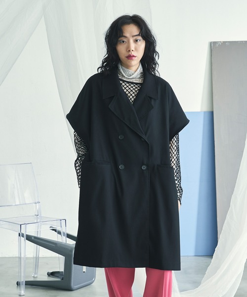 VACANCY（ヴァカンシー）の「BIGジレトレンチベスト（ベスト・レディース・ブルー/ベージュ/ブラック・FREE）」の4枚目の写真