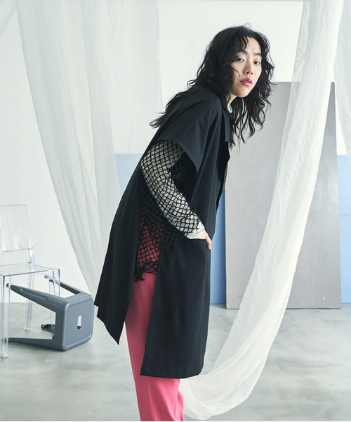 VACANCY（ヴァカンシー）の「BIGジレトレンチベスト（ベスト・レディース・ブルー/ベージュ/ブラック・FREE）」の6枚目の写真