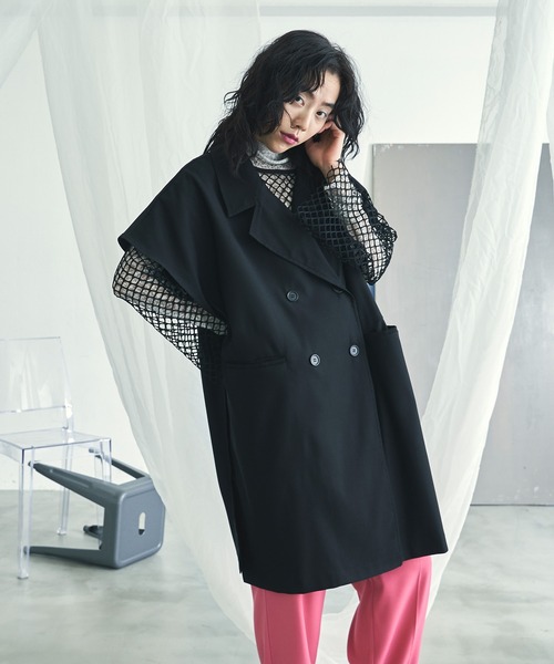 VACANCY（ヴァカンシー）の「BIGジレトレンチベスト（ベスト・レディース・ブルー/ベージュ/ブラック・FREE）」の5枚目の写真