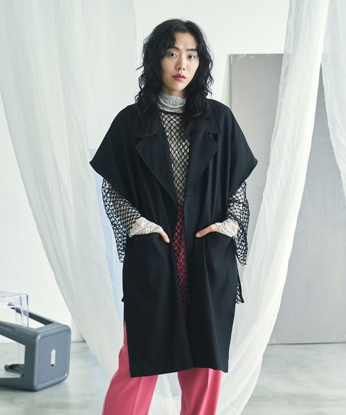 VACANCY（ヴァカンシー）の「BIGジレトレンチベスト（ベスト・レディース・ブルー/ベージュ/ブラック・FREE）」の8枚目の写真