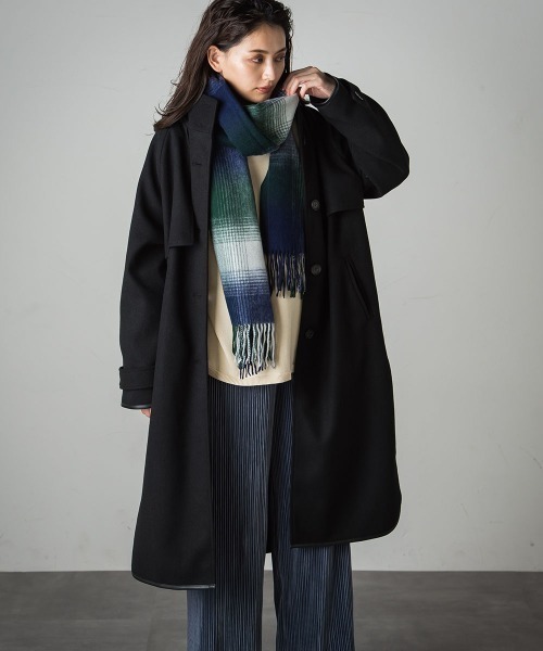 socolla（ソコラ）の「【socolla】レザーパイピングクラシックコート（その他アウター・レディース・ブラック/ベージュ/ブラウン・S/M）」の2枚目の写真