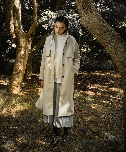 socolla（ソコラ）の「【socolla】レザーパイピングクラシックコート（その他アウター・レディース・ブラック/ベージュ/ブラウン・S/M）」の16枚目の写真