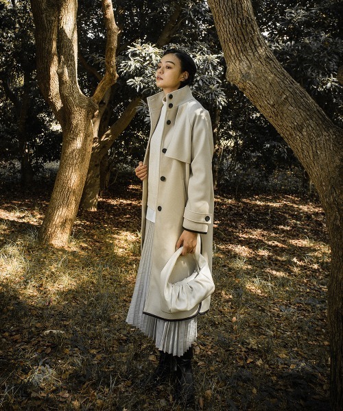 socolla（ソコラ）の「【socolla】レザーパイピングクラシックコート（その他アウター・レディース・ブラック/ベージュ/ブラウン・S/M）」の12枚目の写真