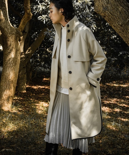 socolla（ソコラ）の「【socolla】レザーパイピングクラシックコート（その他アウター・レディース・ブラック/ベージュ/ブラウン・S/M）」の21枚目の写真