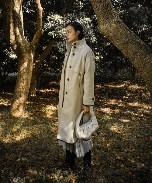 socolla（ソコラ）の「【socolla】レザーパイピングクラシックコート（その他アウター・レディース・ブラック/ベージュ/ブラウン・S/M）」の8枚目の写真