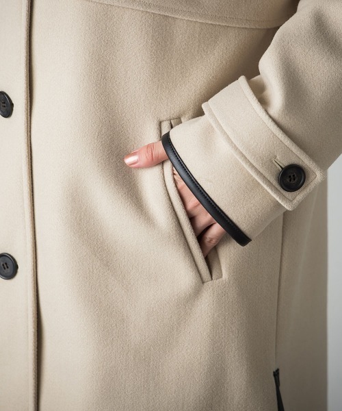 socolla（ソコラ）の「【socolla】レザーパイピングクラシックコート（その他アウター・レディース・ブラック/ベージュ/ブラウン・S/M）」の13枚目の写真