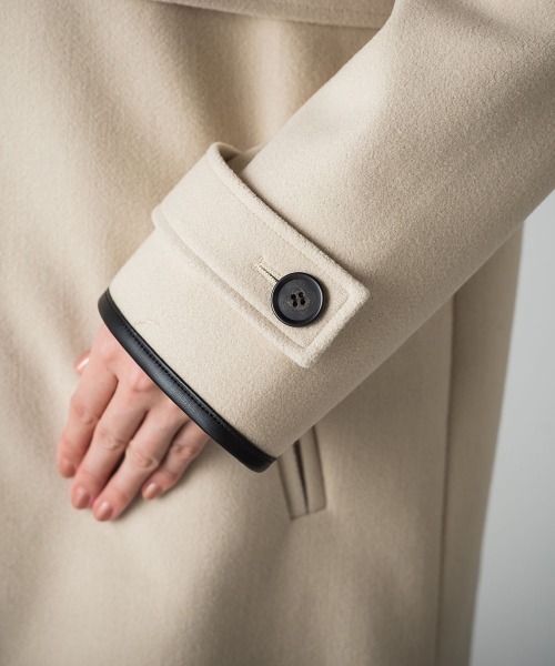 socolla（ソコラ）の「【socolla】レザーパイピングクラシックコート（その他アウター・レディース・ブラック/ベージュ/ブラウン・S/M）」の9枚目の写真