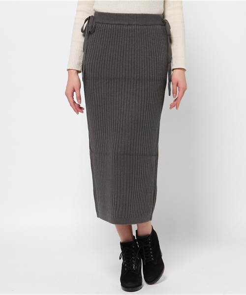 merry jenny（メリージェニー）の「【casual】ﾆｯﾄﾘﾎﾞﾝﾏｷｼｽｶｰﾄ（スカート・レディース・ブラック/グレー/グリーン・FREE）」の15枚目の写真