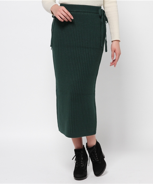 merry jenny（メリージェニー）の「【casual】ﾆｯﾄﾘﾎﾞﾝﾏｷｼｽｶｰﾄ（スカート・レディース・ブラック/グレー/グリーン・FREE）」の16枚目の写真