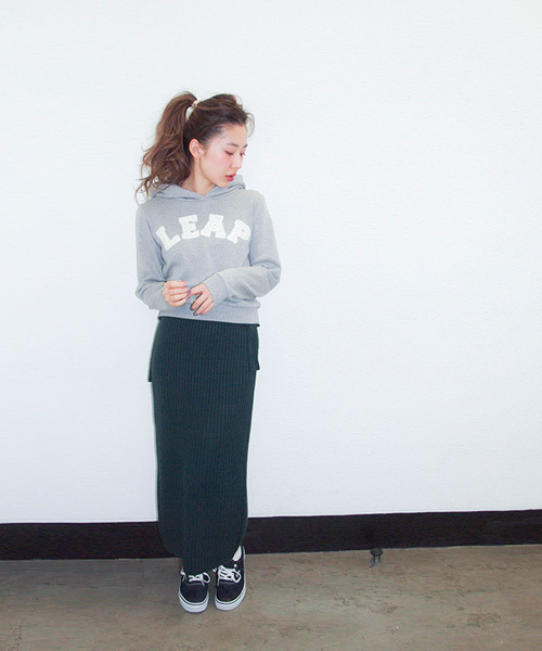 merry jenny（メリージェニー）の「【casual】ﾆｯﾄﾘﾎﾞﾝﾏｷｼｽｶｰﾄ（スカート・レディース・ブラック/グレー/グリーン・FREE）」の13枚目の写真