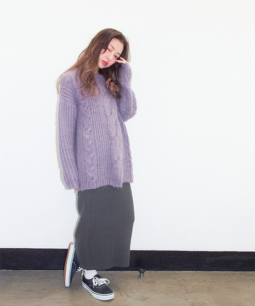 merry jenny（メリージェニー）の「【casual】ﾆｯﾄﾘﾎﾞﾝﾏｷｼｽｶｰﾄ（スカート・レディース・ブラック/グレー/グリーン・FREE）」の14枚目の写真