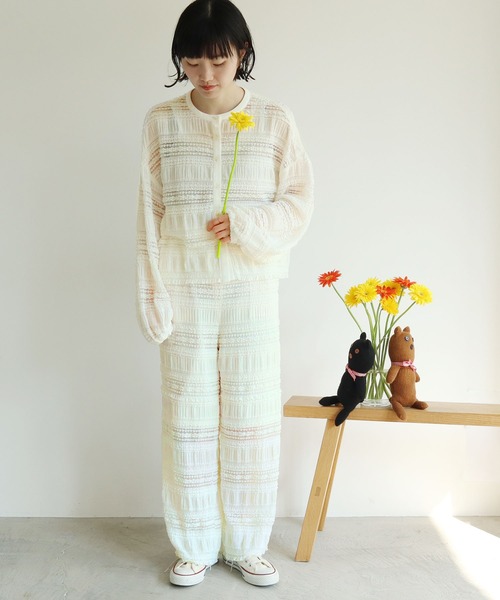 l'atelier du savon(アトリエドサボン)の「●ふりふりラッセルレースBL(シャツ/ブラウス・レディース・ホワイト/ブルー・FREE)」の8枚目の写真