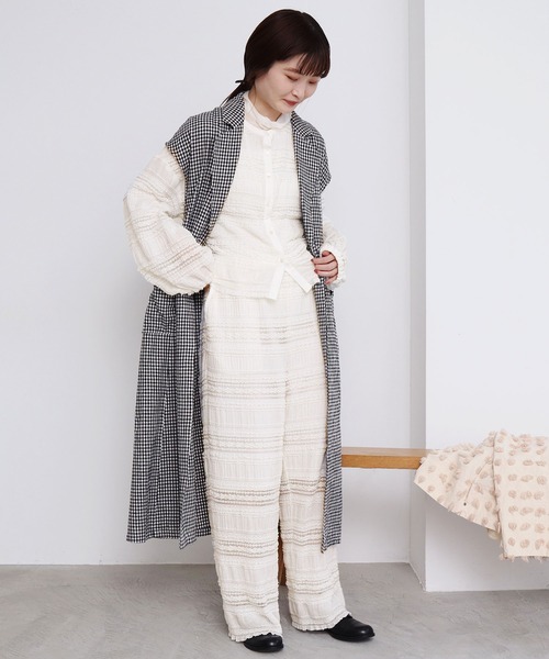 l'atelier du savon(アトリエドサボン)の「●ふりふりラッセルレースBL(シャツ/ブラウス・レディース・ホワイト/ブルー・FREE)」の18枚目の写真