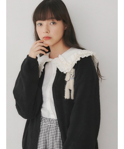 merry jenny（メリージェニー）の「dog&dogニットカーディガン（カーディガン/ボレロ・レディース・アイボリー/ブラック/ブルー・FREE）」の19枚目の写真