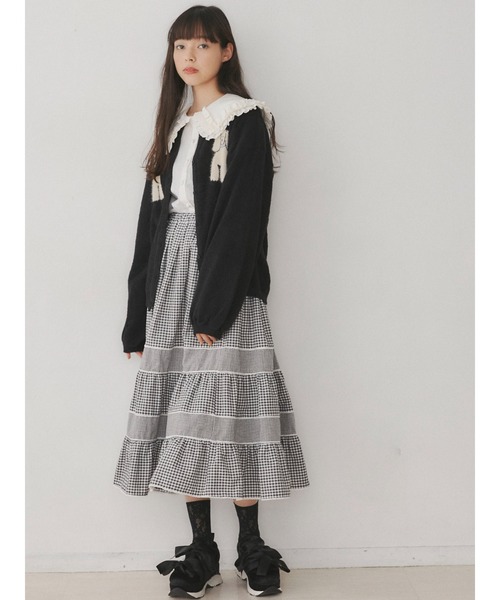 merry jenny（メリージェニー）の「dog&dogニットカーディガン（カーディガン/ボレロ・レディース・アイボリー/ブラック/ブルー・FREE）」の14枚目の写真