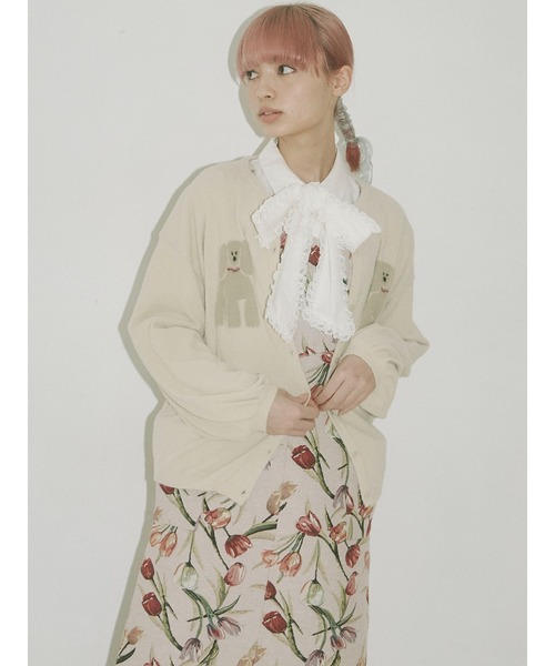 merry jenny（メリージェニー）の「dog&dogニットカーディガン（カーディガン/ボレロ・レディース・アイボリー/ブラック/ブルー・FREE）」の10枚目の写真