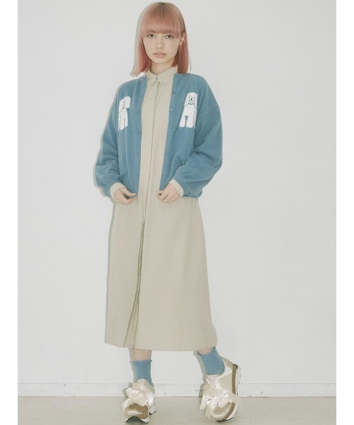 merry jenny（メリージェニー）の「dog&dogニットカーディガン（カーディガン/ボレロ・レディース・アイボリー/ブラック/ブルー・FREE）」の11枚目の写真