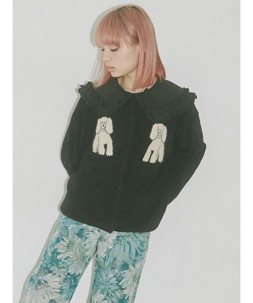 merry jenny（メリージェニー）の「dog&dogニットカーディガン（カーディガン/ボレロ・レディース・アイボリー/ブラック/ブルー・FREE）」の6枚目の写真