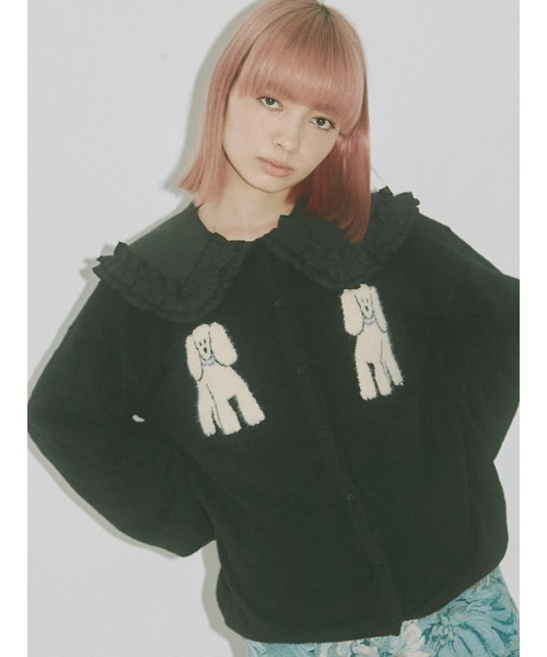 merry jenny（メリージェニー）の「dog&dogニットカーディガン（カーディガン/ボレロ・レディース・アイボリー/ブラック/ブルー・FREE）」の16枚目の写真
