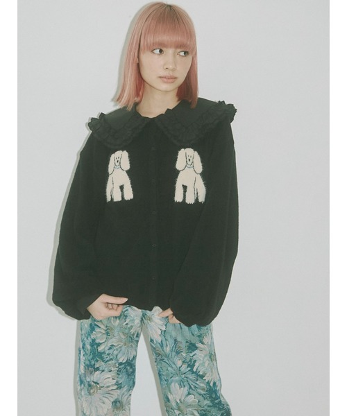 merry jenny（メリージェニー）の「dog&dogニットカーディガン（カーディガン/ボレロ・レディース・アイボリー/ブラック/ブルー・FREE）」の22枚目の写真