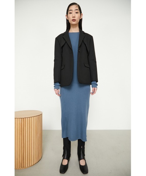 【美品】RIM.ARK 羽織るだけで女子力上がるジャケット　キレイ目　ストレッチ リムアーク RIM.ARK Fashionable tailored JK （NVY