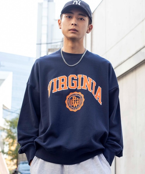 WEGO(ウィゴー)の「WEGO/【2点セット】アクセ付きカレッジプルオーバー(スウェット・メンズ・オートミール/ネイビー/ダークグリーン・LARGE/MEDIUM)」の9枚目の写真