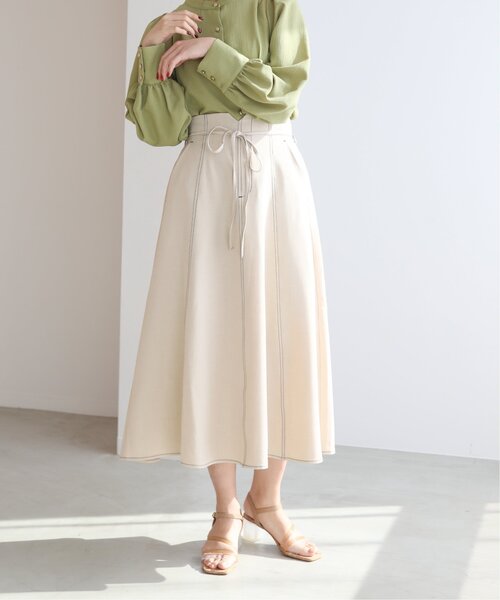 RAY CASSIN(レイカズン)の「配色ステッチパネルフレアスカート(スカート・レディース・ベージュ/カーキ/キナリ・FREE)」の5枚目の写真