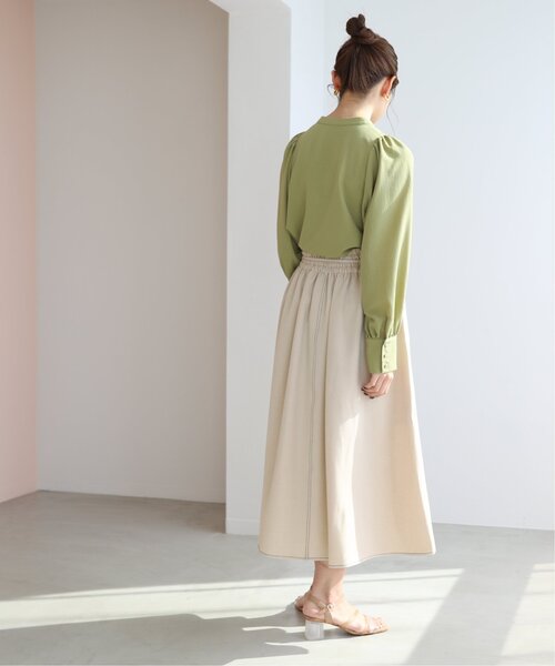 RAY CASSIN(レイカズン)の「配色ステッチパネルフレアスカート(スカート・レディース・ベージュ/カーキ/キナリ・FREE)」の7枚目の写真