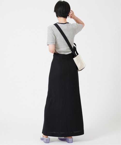 U by SPICK&SPAN(ユーバイスピックアンドスパン)の「レーヨンリネンマキシスカート◆(スカート・レディース・ブラック・38/36/34)」の5枚目の写真