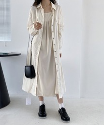 A'GEM/9 × .kom『.kom/ドットケーオーエム』ルーズシルエット トレンチ型ロングシャツ