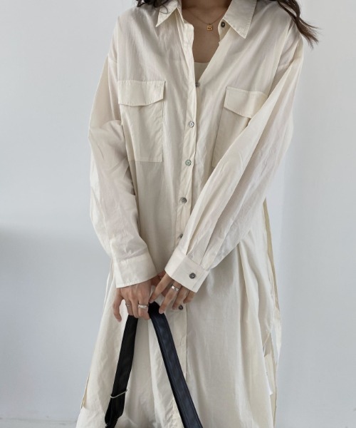 .KOM（ドットコム）の「A'GEM/9 × .kom『.kom/ドットケーオーエム』ルーズシルエット トレンチ型ロングシャツ（シャツ/ブラウス・レディース・ホワイト・FREE）」の19枚目の写真