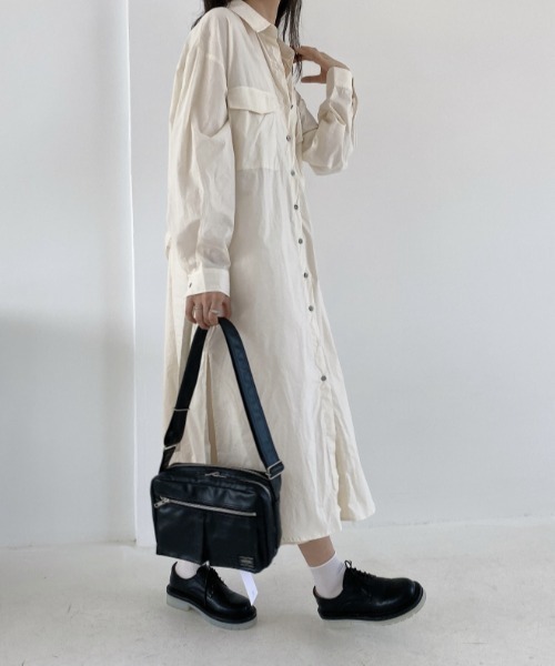 .KOM（ドットコム）の「A'GEM/9 × .kom『.kom/ドットケーオーエム』ルーズシルエット トレンチ型ロングシャツ（シャツ/ブラウス・レディース・ホワイト・FREE）」の21枚目の写真