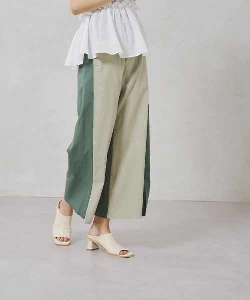 Chez toi(シェトワ)の「フロント切替裾スリットワイドパンツ(その他パンツ・レディース・ベージュ/グレー/グリーン・FREE)」の12枚目の写真