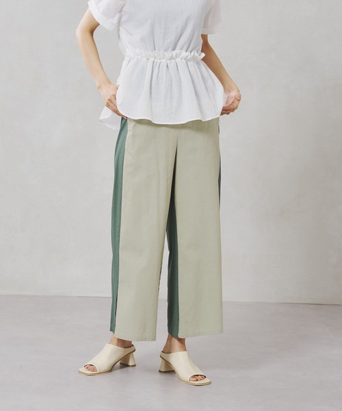 Chez toi(シェトワ)の「フロント切替裾スリットワイドパンツ(その他パンツ・レディース・ベージュ/グレー/グリーン・FREE)」の14枚目の写真
