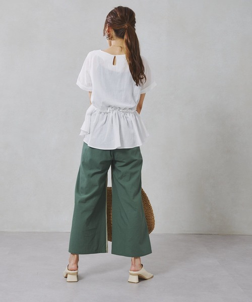 Chez toi(シェトワ)の「フロント切替裾スリットワイドパンツ(その他パンツ・レディース・ベージュ/グレー/グリーン・FREE)」の22枚目の写真