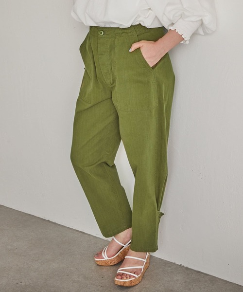 BEARDSLEY(ビアズリー)の「ルーズベイカーパンツ(その他パンツ・レディース・カーキ/ホワイト・FREE)」の3枚目の写真