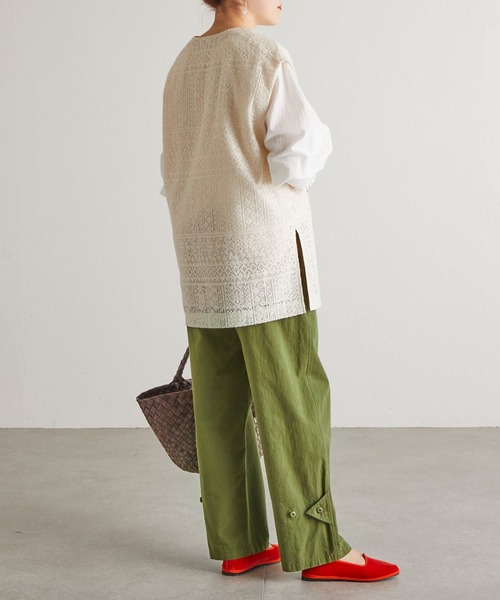 BEARDSLEY(ビアズリー)の「ルーズベイカーパンツ(その他パンツ・レディース・カーキ/ホワイト・FREE)」の9枚目の写真