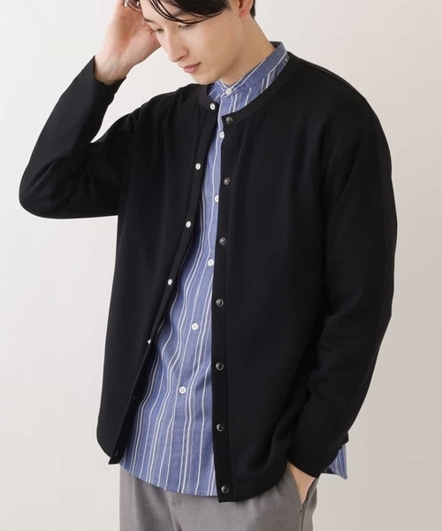 a.v.v（アーヴェヴェ）の「【洗濯機で洗える】なめらかダンボールクルーネックカーディガン（カーディガン/ボレロ・メンズ・ブラック/ミント・46/48/50/44）」の2枚目の写真