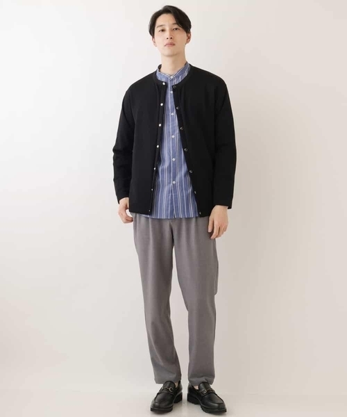 a.v.v（アーヴェヴェ）の「【洗濯機で洗える】なめらかダンボールクルーネックカーディガン（カーディガン/ボレロ・メンズ・ブラック/ミント・46/48/50/44）」の9枚目の写真