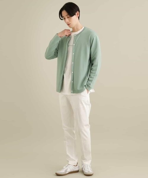 a.v.v（アーヴェヴェ）の「【洗濯機で洗える】なめらかダンボールクルーネックカーディガン（カーディガン/ボレロ・メンズ・ブラック/ミント・46/48/50/44）」の12枚目の写真