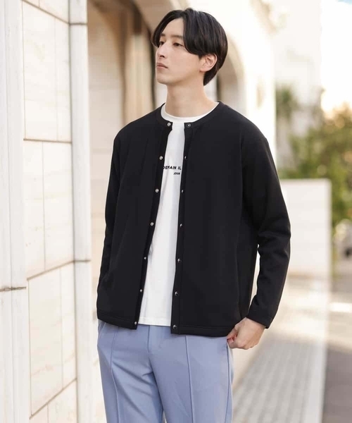 a.v.v（アーヴェヴェ）の「【洗濯機で洗える】なめらかダンボールクルーネックカーディガン（カーディガン/ボレロ・メンズ・ブラック/ミント・46/48/50/44）」の13枚目の写真