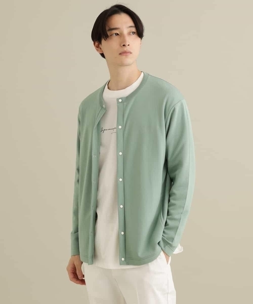 a.v.v（アーヴェヴェ）の「【洗濯機で洗える】なめらかダンボールクルーネックカーディガン（カーディガン/ボレロ・メンズ・ブラック/ミント・46/48/50/44）」の16枚目の写真