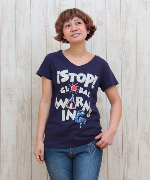 チチカカ(チチカカ)の「ビーバーカヌー・メッセージ Tシャツ(Tシャツ/カットソー・レディース・ホワイト/グリーン/グレー/ネイビー・MEDIUM/LARGE)」の4枚目の写真