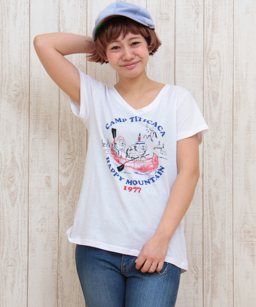 チチカカ(チチカカ)の「ビーバーカヌー・メッセージ Tシャツ(Tシャツ/カットソー・レディース・ホワイト/グリーン/グレー/ネイビー・MEDIUM/LARGE)」の2枚目の写真