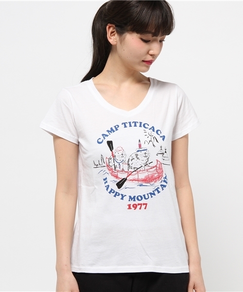 チチカカ(チチカカ)の「ビーバーカヌー・メッセージ Tシャツ(Tシャツ/カットソー・レディース・ホワイト/グリーン/グレー/ネイビー・MEDIUM/LARGE)」の5枚目の写真