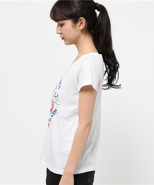 チチカカ(チチカカ)の「ビーバーカヌー・メッセージ Tシャツ(Tシャツ/カットソー・レディース・ホワイト/グリーン/グレー/ネイビー・MEDIUM/LARGE)」の6枚目の写真