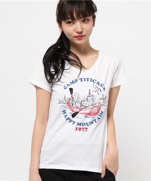 チチカカ(チチカカ)の「ビーバーカヌー・メッセージ Tシャツ(Tシャツ/カットソー・レディース・ホワイト/グリーン/グレー/ネイビー・MEDIUM/LARGE)」の13枚目の写真